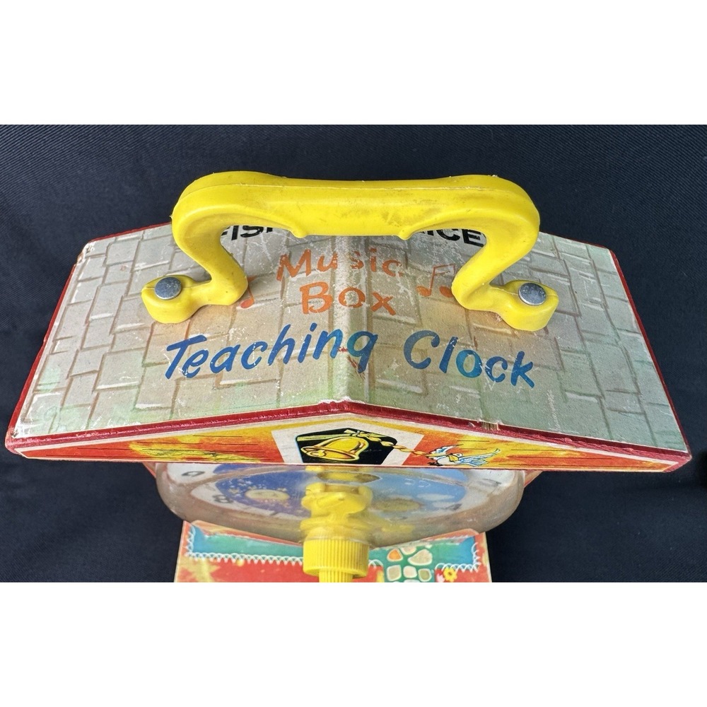Vintage 1960s Fisher Price Music Box Teaching Clock Model #998 Works - Picture 4 of 12